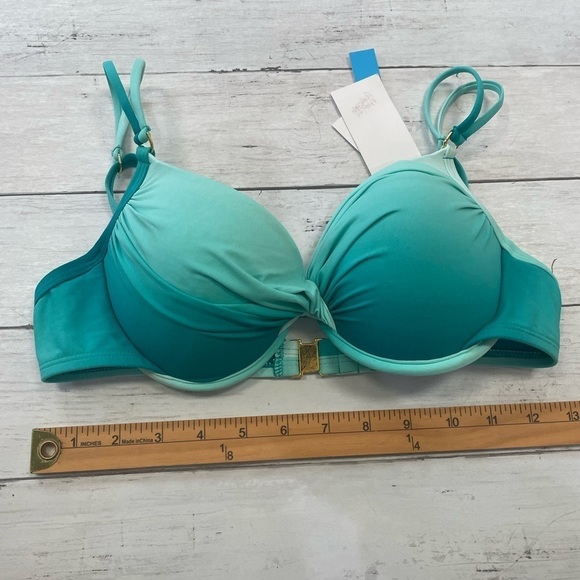 BLEU Rod Beattie Women's bikini top Stretch Push-Up Twist Front Fixed Cups 6 - Picture 3 of 8